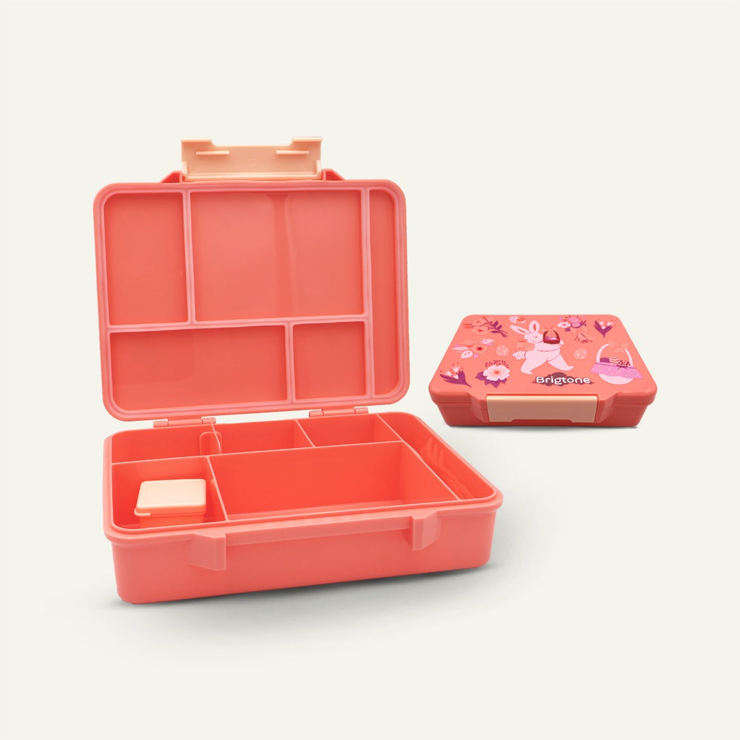 Bunny Bliss Bento Lunchbox – Cherry Bloom Pink– 6 Compartments