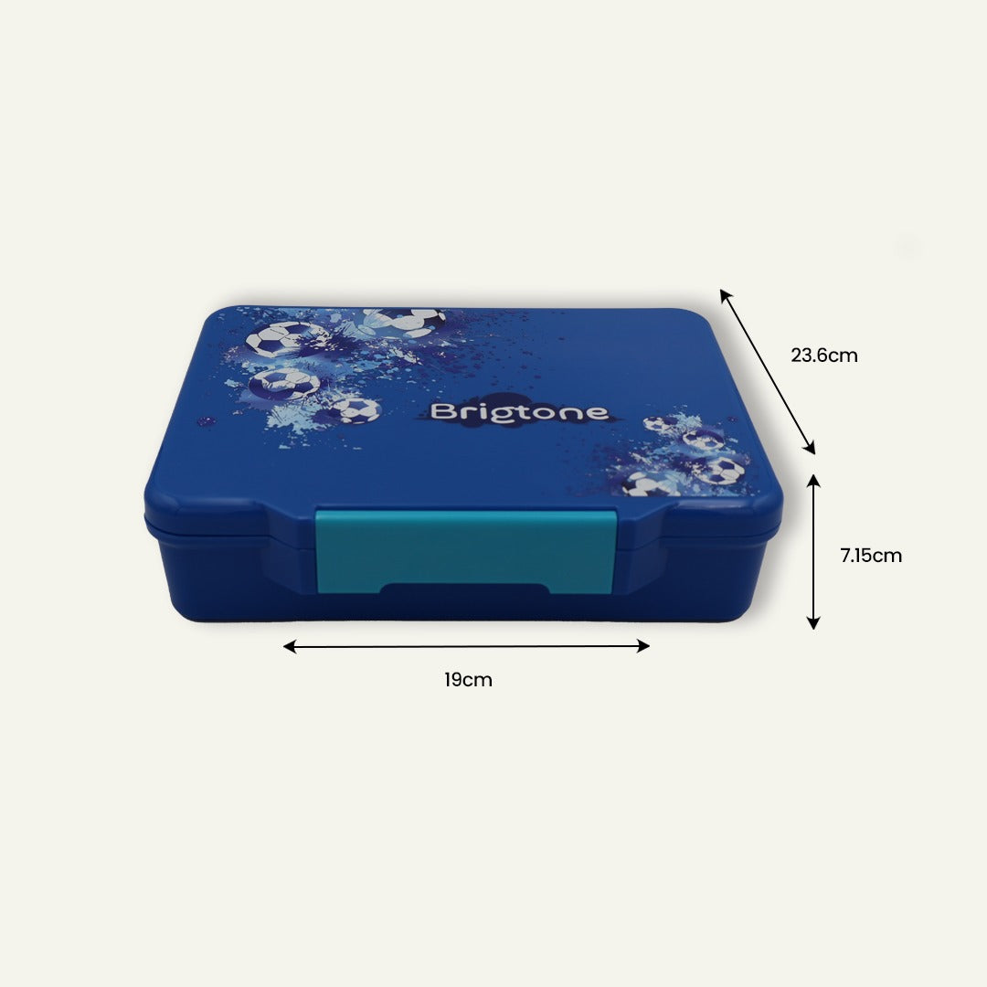 Soccer Sprint Bento Lunchbox – Game Night Blue – 4 Compartments