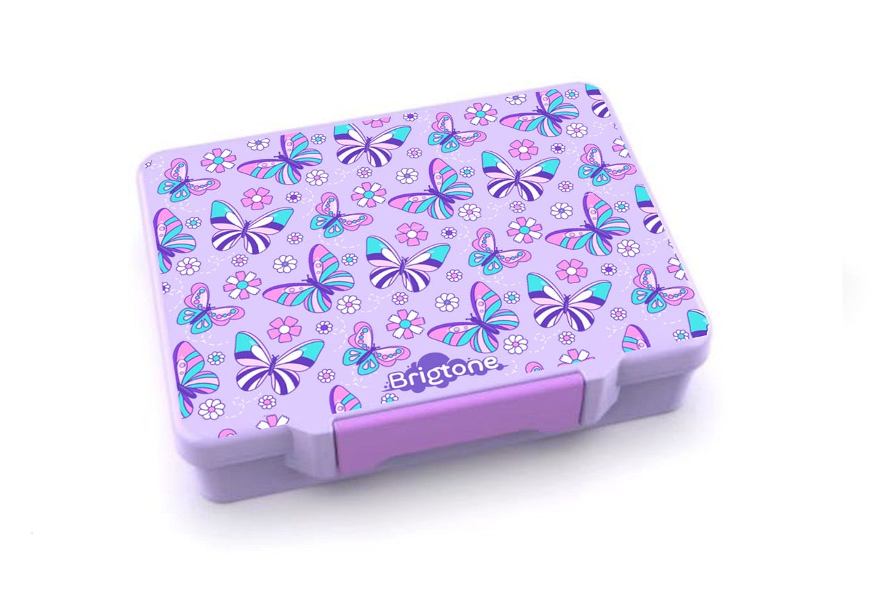 Butterfly Wishes Bento Lunchbox – Little Girl Purple – 6 Compartments
