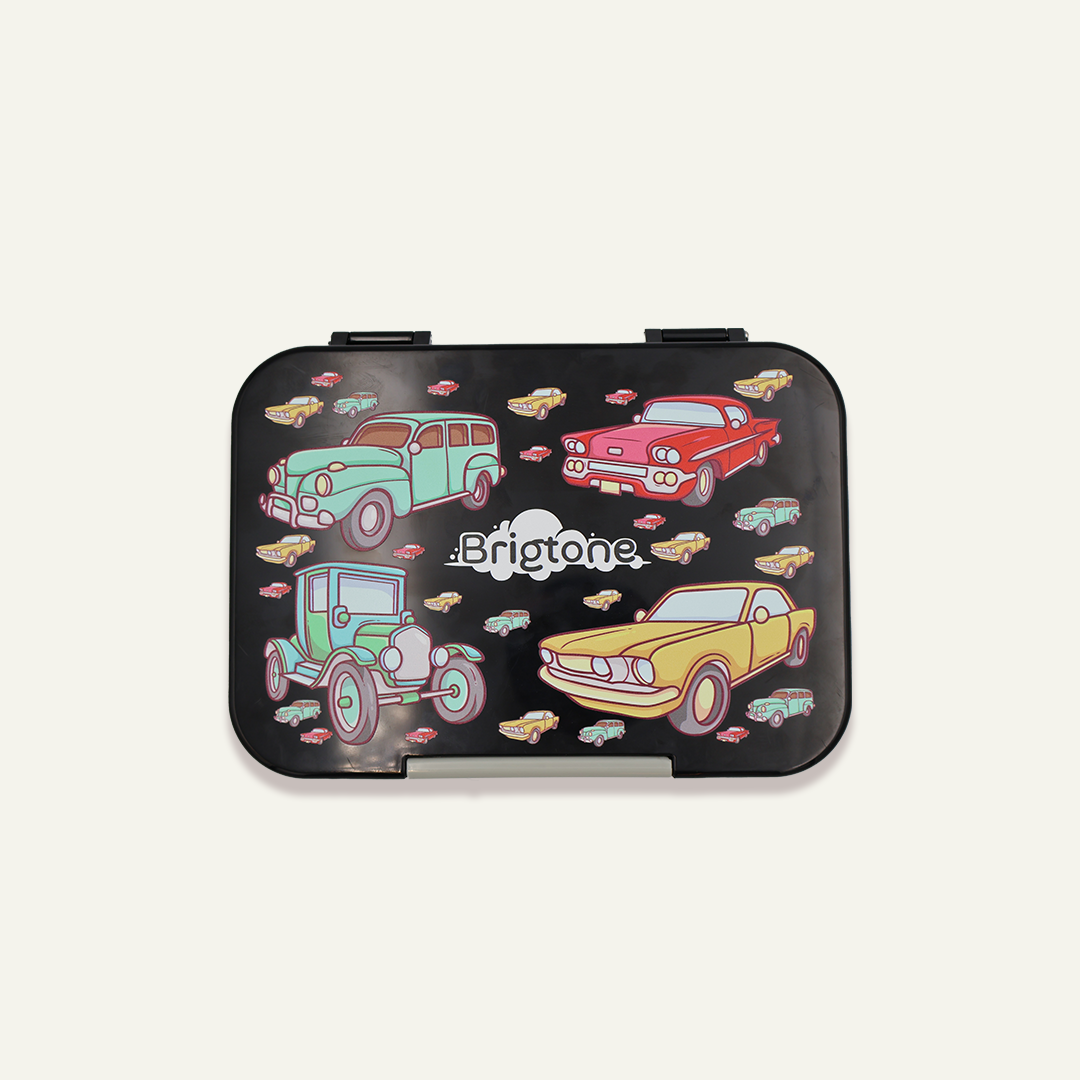 Vintage Racer Bento Lunchbox  – Midnight Asphalt Black – 6 Compartments